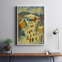 Winter Town Wall Art Christmas Village Cute Christmas Decor Cozy Season Print Farmhouse Decor (2)