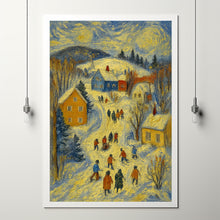 Winter Town Wall Art Christmas Village Cute Christmas Decor Cozy Season Print Farmhouse Decor (2)