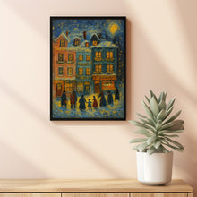 Winter Town Wall Art Retro Christmas Pastel Tone Decor Whimsical Snowy Village(2)
