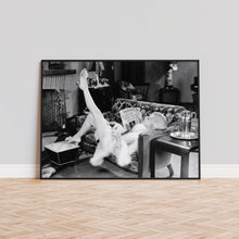 Woman Drinking Wine and Reading Newspaper Print, Black and White Wall Art, Vintage Print, Photography Prints, Museum Quality Photo Art Print 1789494507