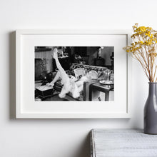 Woman Drinking Wine and Reading Newspaper Print, Black and White Wall Art, Vintage Print, Photography Prints, Museum Quality Photo Art Print 1789494507