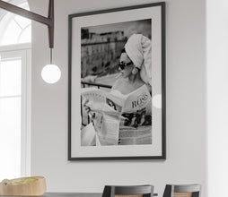 Woman Reading Newspaper Print, Black and White, Luxury Fashion Poster, Printable Hypebeast Wall Art, Girls Bedroom Decor, Digital Download 1826246321