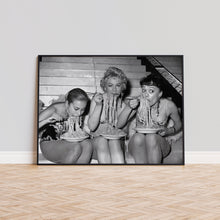 Women Eating Spaghetti Print, Women Eating Pasta Black and White Wall Art, Vintage Print, Photography Prints, Museum Quality Photo Art Print 1620779177