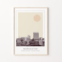 Worcester Poster Print, Worcester Travel Poster, Worcester Minimalistic Wall Art, Worcester, Massachusetts, United States 1868246784