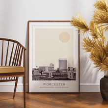Worcester Poster Print, Worcester Travel Poster, Worcester Minimalistic Wall Art, Worcester, Massachusetts, United States 1868246784
