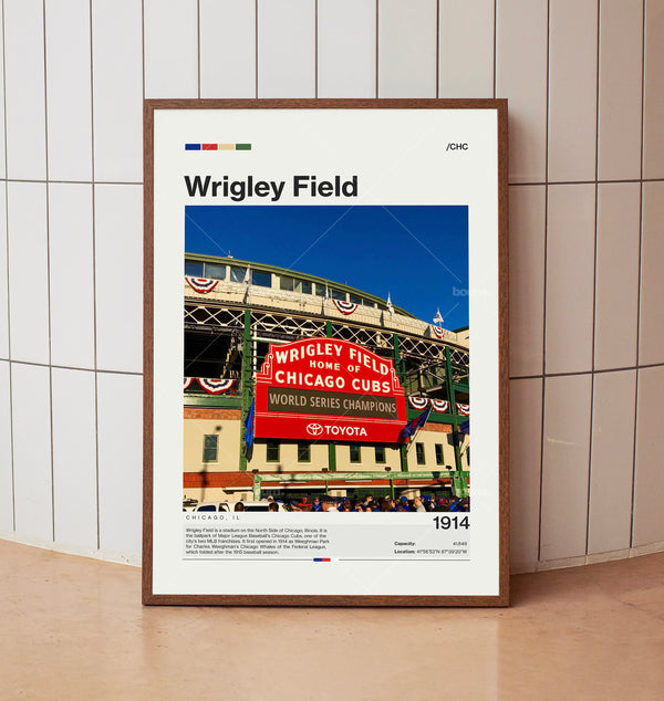 Wrigley Field Poster, Chicago Cubs Poster Print, MLB Stadium Poster, Baseball Fan Gift Print 1