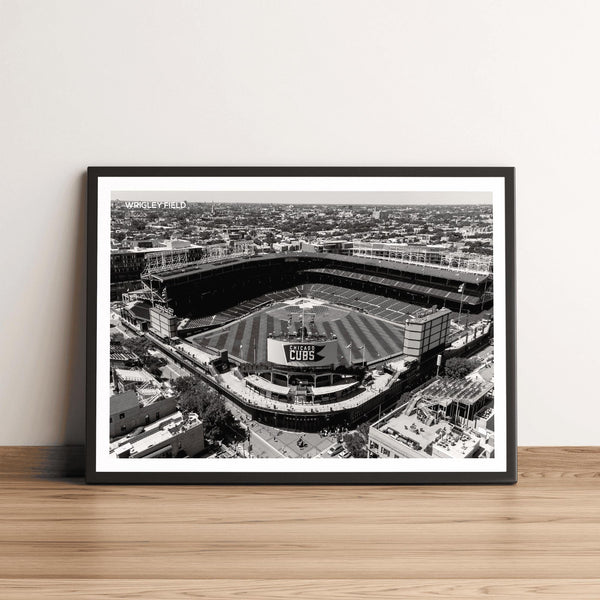 Wrigley Field Print Chicago Cubs Baseball Stadium, Black & White MLB Photo 1541538026 8495