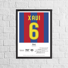 Xavi Hernandez Barcelona Legend Stats Football Print 1403846355