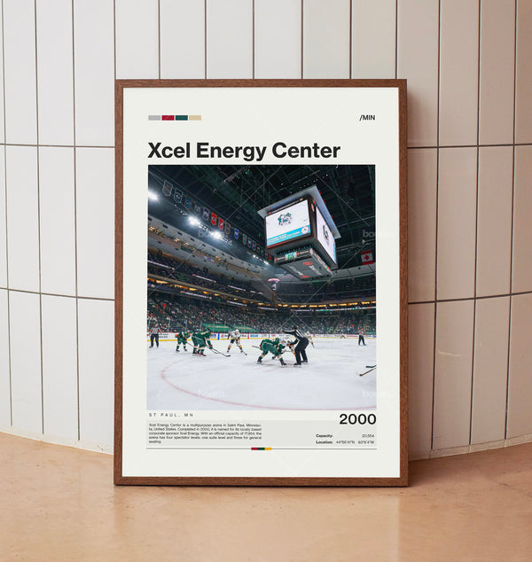 Xcel Energy Center Poster, Minnesota Wild Poster Print, NHL Arena Poster, Hockey Fan Gift Print