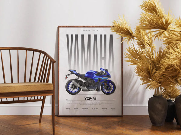 Yamaha YZF-R1 Poster _ Yamaha Print _ Hyper Motorcycle Poster _ Super Motorcycle Print _ Art Print _ Poster _ Home Decor _ Wall Decor 