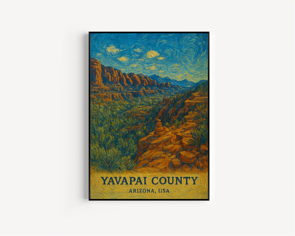 Yavapai County Print, Yavapai County Photo Poster, Yavapai County Travel Wall Art, Yavapai County Map Print, Yavapai County, Arizona, USA