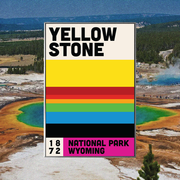 Yellowstone National Park Mid Century Poster  Abstract Travel Poster  Minimalist Art Print  National Park Poster  Wyoming Poster 1695441438