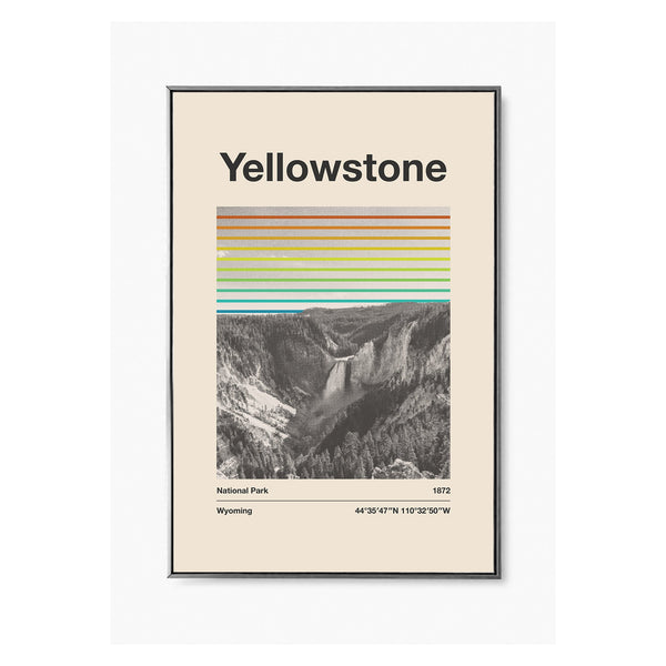 Yellowstone National Park Mid Century Poster  Abstract Travel Poster  Minimalist Art Print  National Park Poster   Wyoming Poster 1534076622