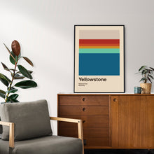 Yellowstone National Park Mid Century Poster  Abstract Travel Poster  Minimalist Art Print  National Park Poster   Wyoming Poster 1504797895