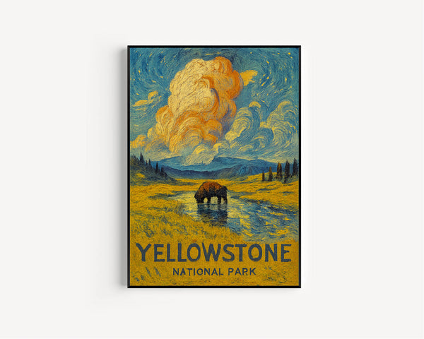 Yellowstone National Park Print Wall Art, Yellowstone Wyoming Poster, National Park Wall Art, Yellowstone Travel Print