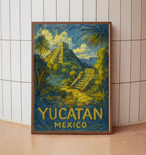 Yucatan Mexico Travel Poster, Yucatan Travel Poster Print, Mexico Yucatan Travel Poster Wall Art, Mexico Travel Gift Wall Decor