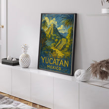 Yucatan Mexico Travel Poster, Yucatan Travel Poster Print, Mexico Yucatan Travel Poster Wall Art, Mexico Travel Gift Wall Decor