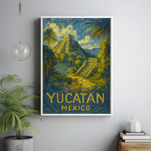Yucatan Mexico Travel Poster, Yucatan Travel Poster Print, Mexico Yucatan Travel Poster Wall Art, Mexico Travel Gift Wall Decor