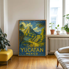 Yucatan Mexico Travel Poster, Yucatan Travel Poster Print, Mexico Yucatan Travel Poster Wall Art, Mexico Travel Gift Wall Decor