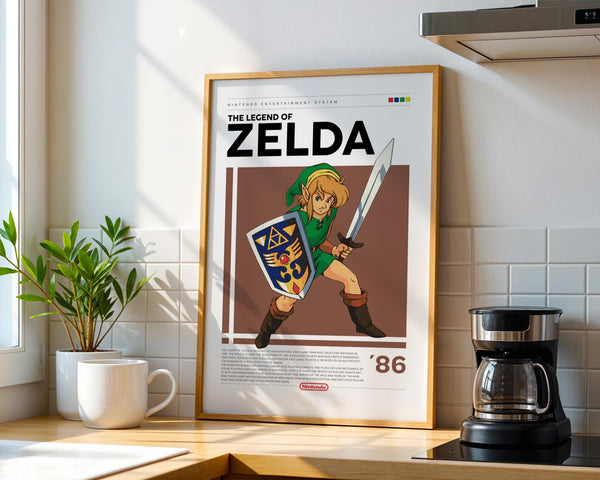 Zelda NES Poster Retro Video Game Art (Digital Download) 1890121344