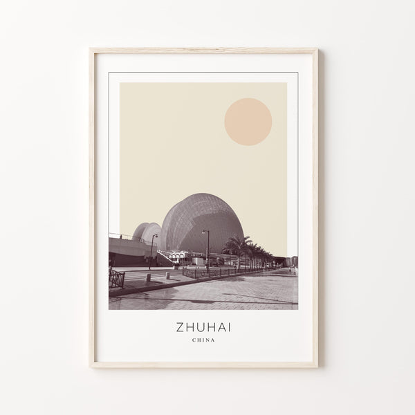 Zhuhai Poster Print, Zhuhai Travel Poster, Zhuhai Minimalistic Wall Art, Zhuhai, China 1882439611