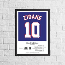 Zinedine Zidane France Legend Stats Football Print 1315435126