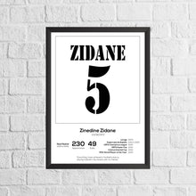 Zinedine Zidane Madrid Legend Stats Football Print 1271494843