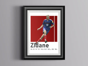 Zinedine Zidane Poster, French Soccer Legend Wall Art Sport Poster 1582877660