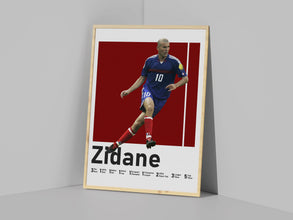 Zinedine Zidane Poster, French Soccer Legend Wall Art Sport Poster 1582877660