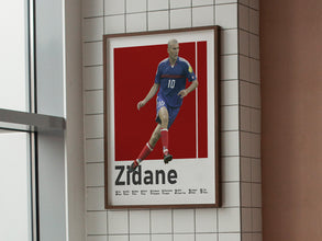 Zinedine Zidane Poster, French Soccer Legend Wall Art Sport Poster 1582877660