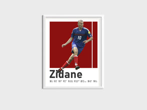 Zinedine Zidane Poster, French Soccer Legend Wall Art Sport Poster 1582877660