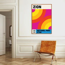 Zion National Park Mid Century Poster  Abstract Travel Poster  Minimalist Art Print  National Park Poster  Utah Poster 1709619475