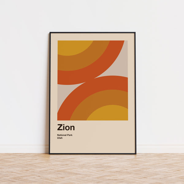Zion National Park Mid Century Poster  Abstract Travel Poster  Minimalist Art Print  National Park Poster   Utah Poster 1490609914