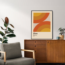 Zion National Park Mid Century Poster  Abstract Travel Poster  Minimalist Art Print  National Park Poster   Utah Poster 1490609914