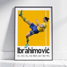 Zlatan Ibrahimovic Soccer Poster, Swedish Legend Wall Art, Yellow Blue Football Decor 1497231165