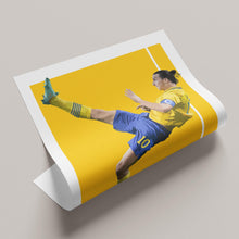 Zlatan Ibrahimovic Soccer Poster, Swedish Legend Wall Art, Yellow Blue Football Decor 1497231165